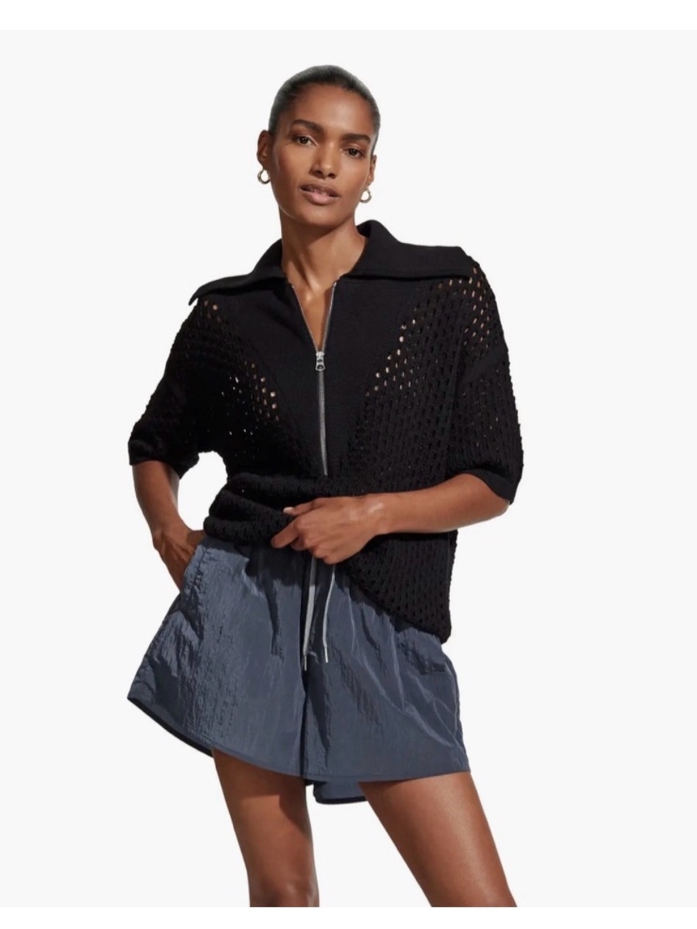 Varley Teagan Boxy Knit Short Sleeve Sweater